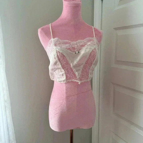 Vintage coquette lace nylon top Marie Antoinette cottagecore 36 Fairycore - Picture 3 of 8